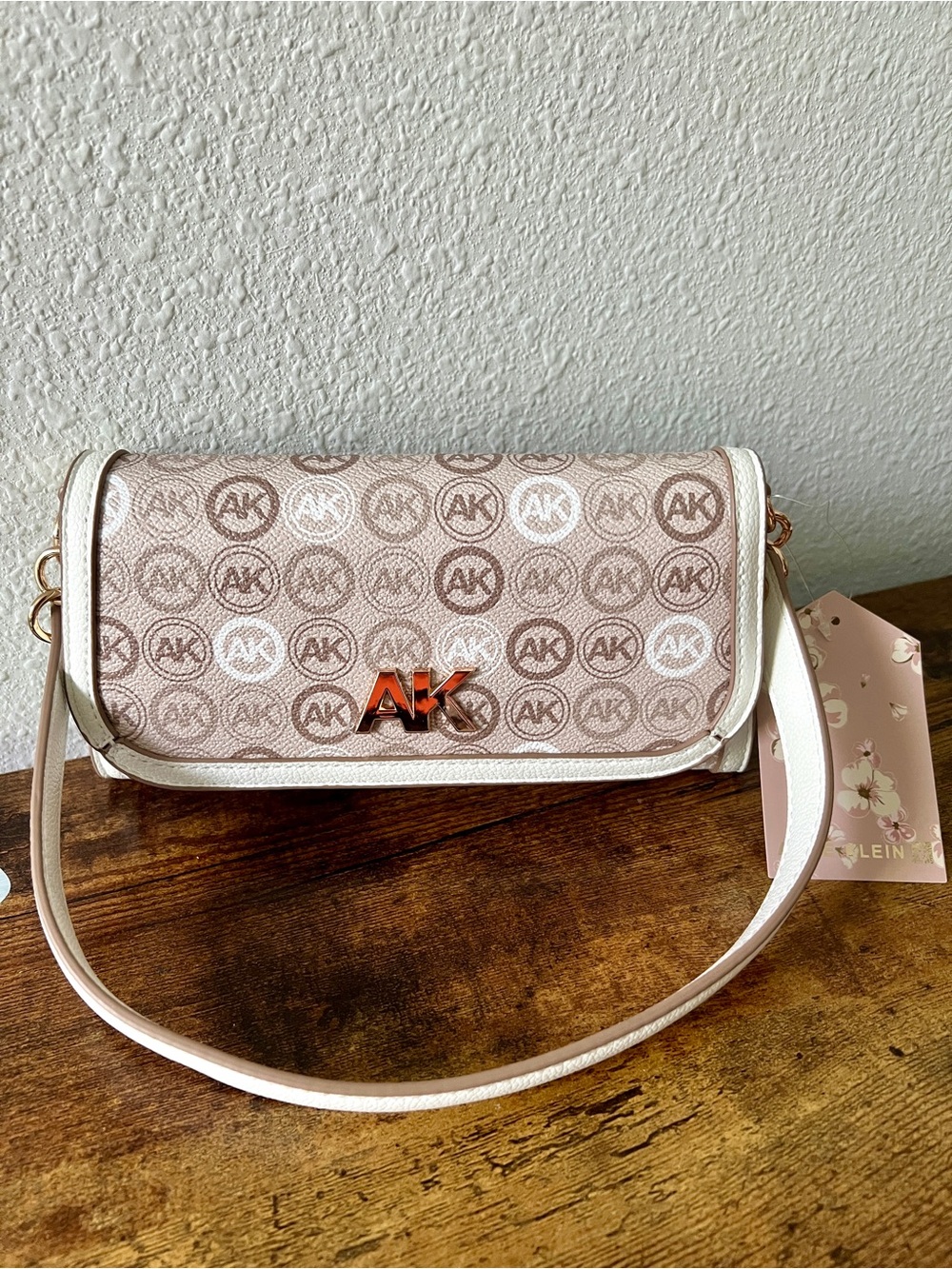 NWT Y2K Monogram Baguette Shoulder Bag Beige • Mini Trendy Purse • 90s IT Girl